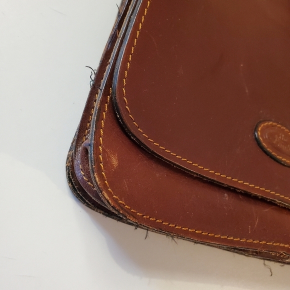 Vintage The Point Brown Leather Shoulder Bag - Picture 4 of 11